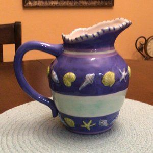 CBK Styles Seashells Beach Theme Pitcher